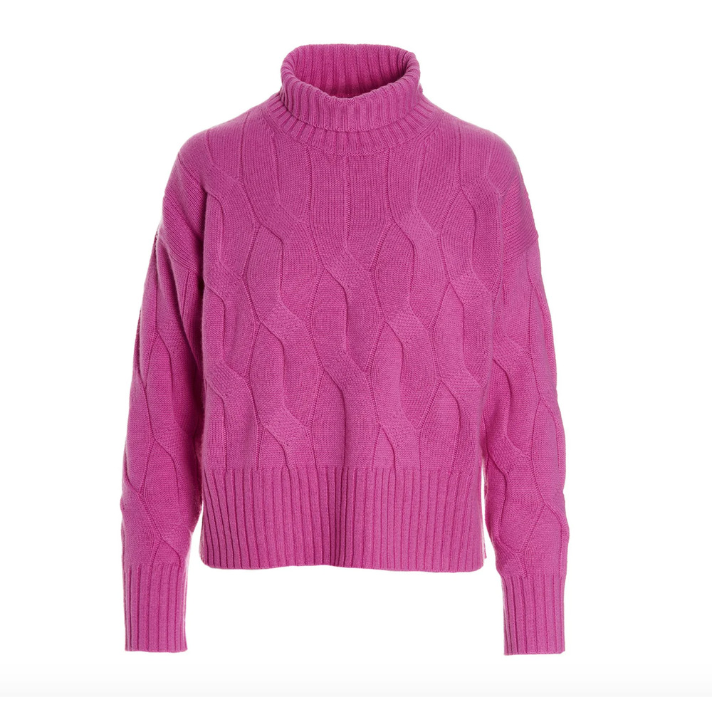 Max Mara Studio Cable-Knit Roll-Neck Sweater